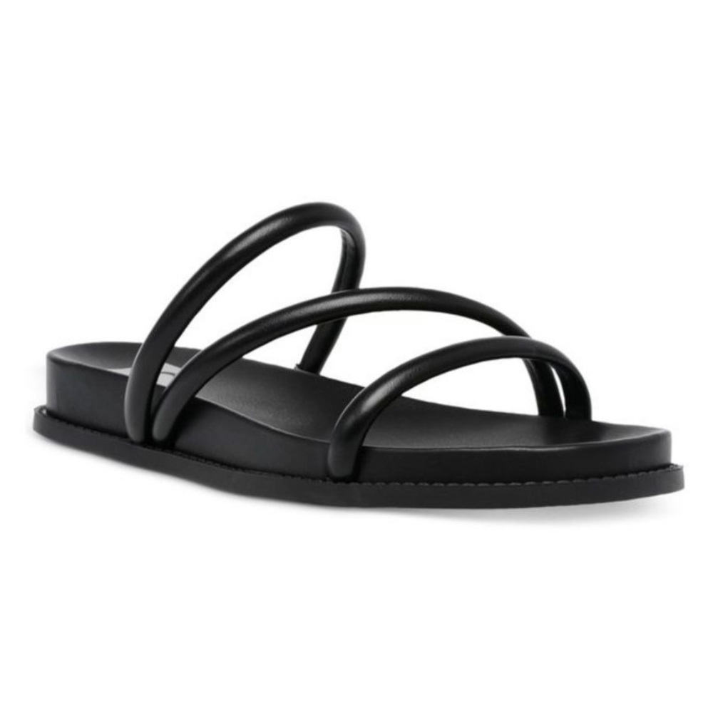 Dolce Vita Cortez Footbed Sandals in Black Puffy Strappy Shoes
